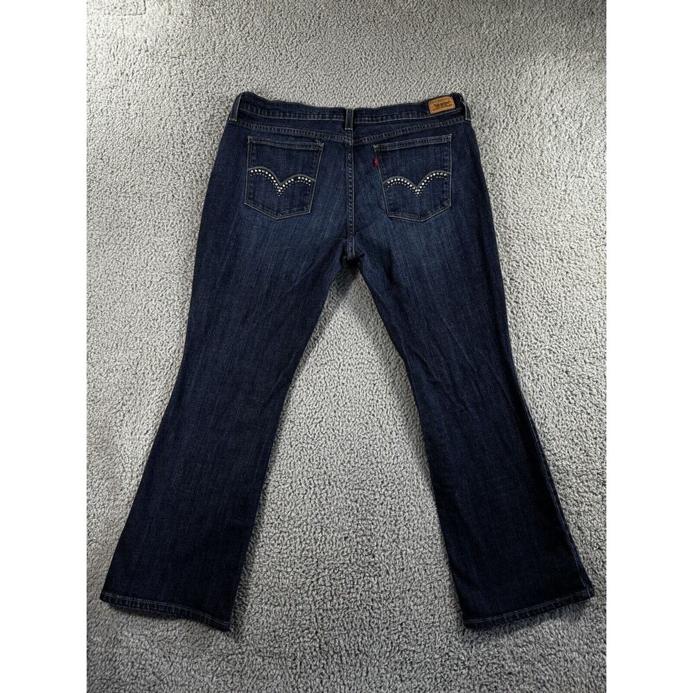 Levis‎ 515 Boot Cut Jeans Women 16 Embellished Dark Wash Blue Denim Pants